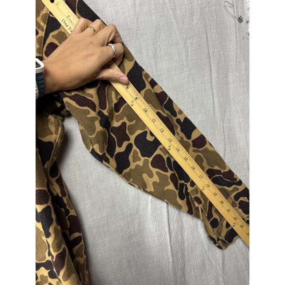 Vintage Woolrich Camoflauge Duck Camo Frog Skin 100% Wool Button Size L Made USA - Picture 11 of 11